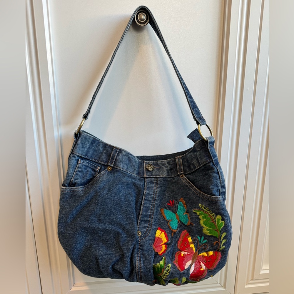 Patricia Nash Embroidered Denim purse